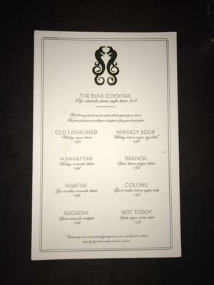 Menu photo 4 Buhl Bar Detroit, MI