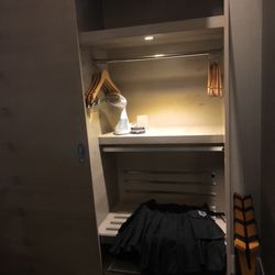 Seaside Hotel - Multi-tier closet with robes! Nice suitcase rack option.