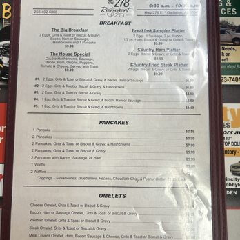 The 278 Restaurant - Menu - Steakhouses Near Me - Gadsden, Alabama The 278 Restaurant - Menu - Steakhouses Near Me - Gadsden, Alabama