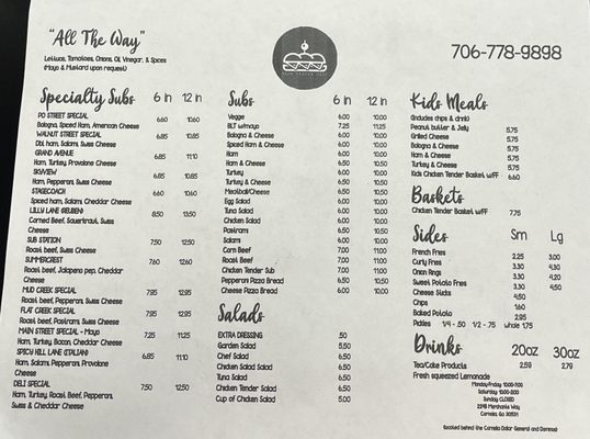 Menu photo 1 Side Street Deli Cornelia, GA Menu photo 1 Side Street Deli Cornelia, GA