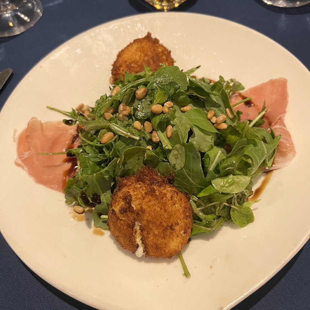 Pamplemousse Grille - Goat cheese and prosciutto salad - New American Near Me - Solana Beach, California Pamplemousse Grille - Goat cheese and prosciutto salad - New American Near Me - Solana Beach, California