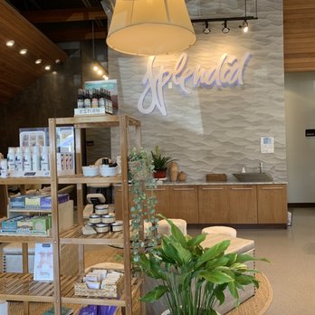 New Splendid Nail and Spa - inside; sink to wash hands, seating area, and products for sale - Nail Salons Near Me - Fort Lee, New Jersey