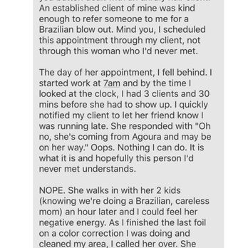 Allure Salon Studios - Kate harassing me on my Cel phone, after I told her to stop contacting me. - Hair Salons Near Me - Northridge, California