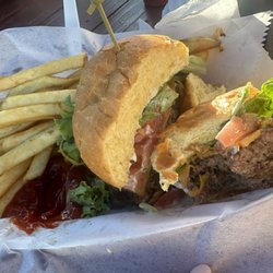 Jim Kelley's Tahoe Nugget - Almost forgot my photo before I dove right in! Awful awful burger. Comes with fries. $15