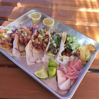 Tacos el Diablo - 3 grilled shrimp tacos , 1 pastor taco, and 1 cachete taco. All were excellent! - Tacos Near Me - Oxnard, California Tacos el Diablo - 3 grilled shrimp tacos , 1 pastor taco, and 1 cachete taco. All were excellent! - Tacos Near Me - Oxnard, California