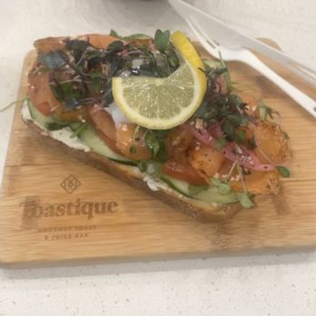Toastique - Smoke salmon with tomato and egg. Delicious!! - Juice Bars & Smoothies Near Me - Washington, DC, District of Columbia