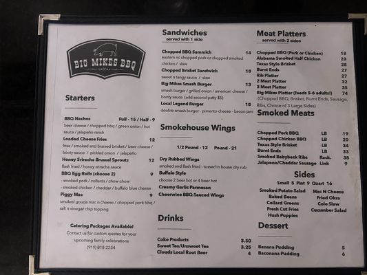Menu photo 1 Big Mikes BBQ Cary, NC