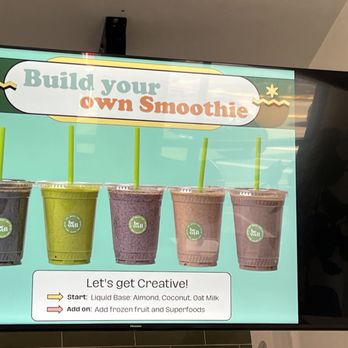be well cafe - a tv screen displaying a variety of smoothie drinks - Juice Bars & Smoothies Near Me - Rutherford, New Jersey