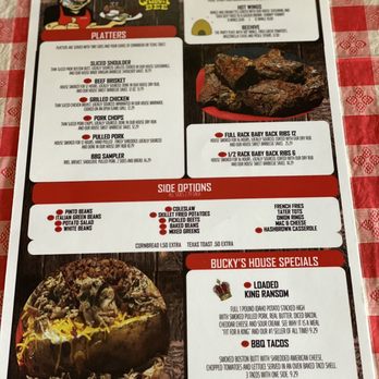 Bucky Bee's BBQ - Menu front - Barbeque Near Me - Cave City, Kentucky
