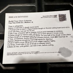 Dream Dinners - Redlands - Another Dream Dinner, making my own Calzone.