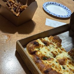 Fries and Plain White Pizza Fries and Plain White Pizza