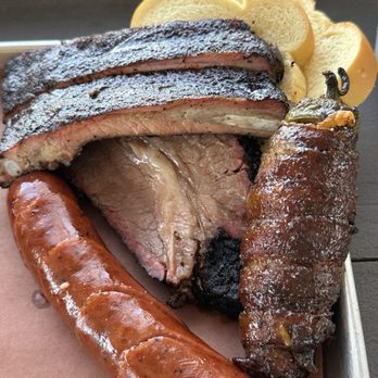 Hurtado Barbecue - Brisket, Ribs, All-Beef Sausage, TEXAS Twinkie, and two slices of bread! - Barbeque Near Me - Fort Worth, Texas Hurtado Barbecue - Brisket, Ribs, All-Beef Sausage, TEXAS Twinkie, and two slices of bread! - Barbeque Near Me - Fort Worth, Texas
