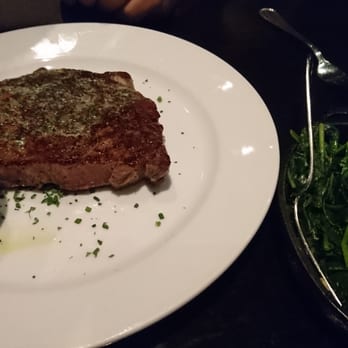 Local Restaurant & Bar - Steak with chimichurri on the side... and steamed spinach (as the a la carte side) - New American Near Me - Jackson, Wyoming