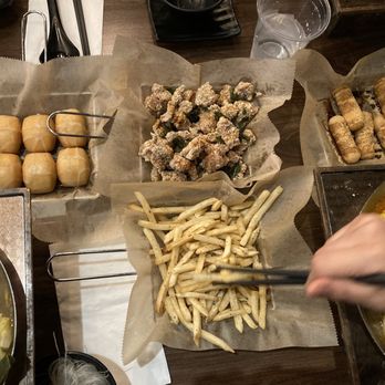 Tasty Pot - Golden Mini Bun with Condensed Milk, Basil Popcorn Chicken, sweet rice cake, Truffle Fries - Hot Pot Near Me - Alhambra, California