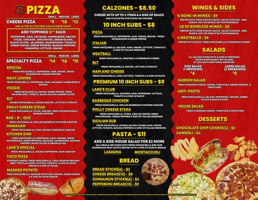 Menu photo 3 Lane's Pizzeria Maybee, MI