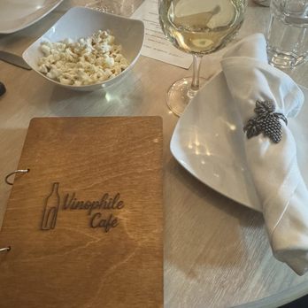 Vinophile Cafe - Black truffle popcorn with pecorino, a perfect snack - Wine Bars Near Me - Palm Springs, California