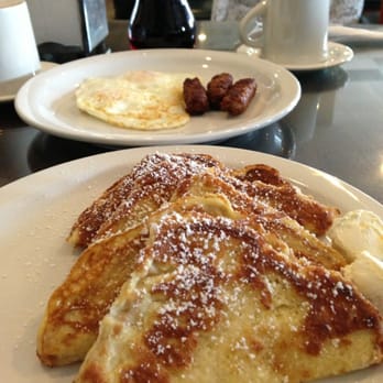 Flo's Coffee Shop - French Toast Combo ( 3 pieces of toast, 2 eggs, and choice of bacon or sausage) - Breakfast & Brunch Near Me - Azusa, California Flo's Coffee Shop - French Toast Combo ( 3 pieces of toast, 2 eggs, and choice of bacon or sausage) - Breakfast & Brunch Near Me - Azusa, California