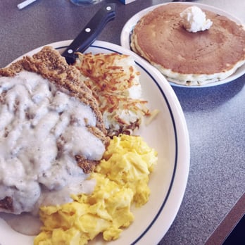 IHOP - Country fried steak and eggs! (Comes with hash brown and 2 stacks of pancakes) - Breakfast & Brunch Near Me - San Diego, California IHOP - Country fried steak and eggs! (Comes with hash brown and 2 stacks of pancakes) - Breakfast & Brunch Near Me - San Diego, California