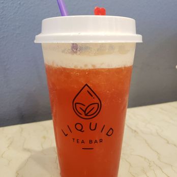 Liquid Tea Bar - Strawberry Passionfruit Green tea - Bubble Tea Near Me - San Bernardino, California
