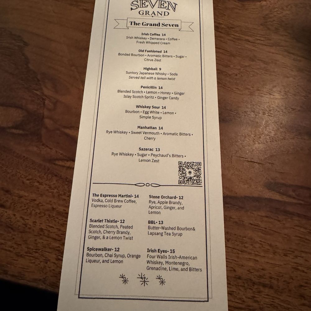 Seven Grand - Menu (December 2025) - Whiskey Bars Near Me - Austin, Texas Seven Grand - Menu (December 2025) - Whiskey Bars Near Me - Austin, Texas