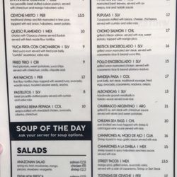 Las Americas Latin Cuisine - Main menu, Brunch menu to come soon.
