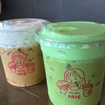 Oh My Pate Cafe - Banana cream viet coffee Pandan matcha latte - Vietnamese Near Me - San Marcos, California Oh My Pate Cafe - Banana cream viet coffee Pandan matcha latte - Vietnamese Near Me - San Marcos, California