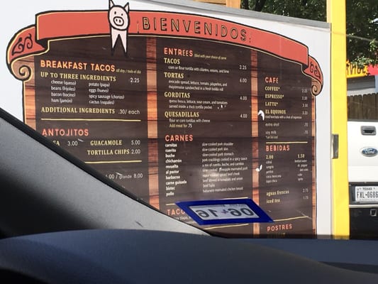 Menu photo 4 El Tacorrido Austin, TX