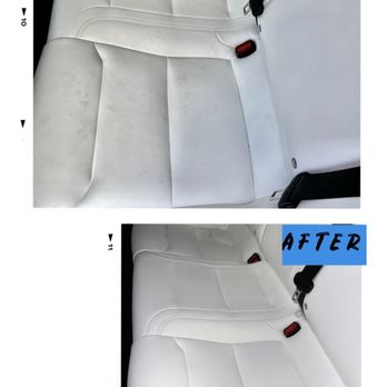 Reserve Auto Detail - Model S rear seat before and after - Auto Detailing Near Me