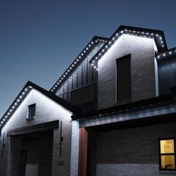 Leading Edge Decorative Lighting - Clean and classic look with permanent roofline lighting--zero maintenance, year-round style