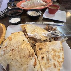 La Cabaña Mex Grill - Steak quesadilla and husband's Burrito Supreme