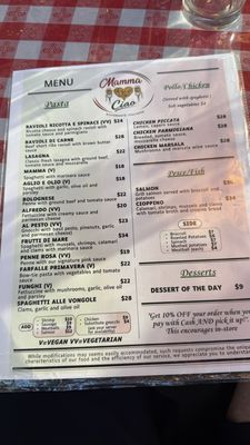 Menu photo 2 Mamma Ciao Torrance, CA