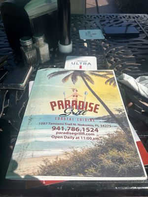 Menu photo 1 Paradise Grill Nokomis, FL