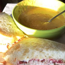 Lorina’s - Turkey, dressing, cranberry sandwich with loaded potato soup