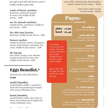 Weck's - Part of the menu - Breakfast & Brunch Near Me - Las Cruces, New Mexico