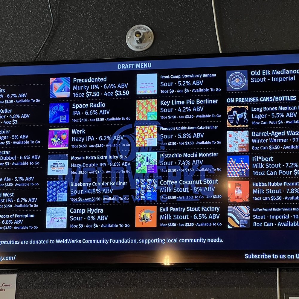 WeldWerks Brewing - Menu - Breweries Near Me - Greeley, Colorado