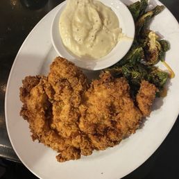 Chicken Fried Chicken with Brussel sprouts Chicken Fried Chicken with Brussel sprouts