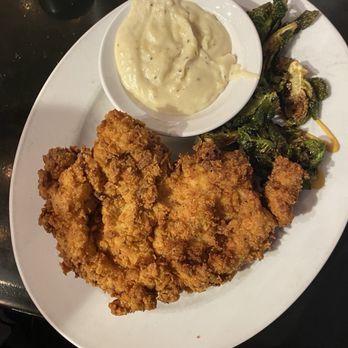 The Alley on Main - Chicken Fried Chicken with Brussel sprouts - Steakhouses Near Me - Murfreesboro, Tennessee The Alley on Main - Chicken Fried Chicken with Brussel sprouts - Steakhouses Near Me - Murfreesboro, Tennessee