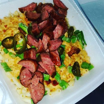 Southern Drawl Barbecue - Fat Mac with smoked sausage! - Caterers Near Me - Lewisville, Texas Southern Drawl Barbecue - Fat Mac with smoked sausage! - Caterers Near Me - Lewisville, Texas