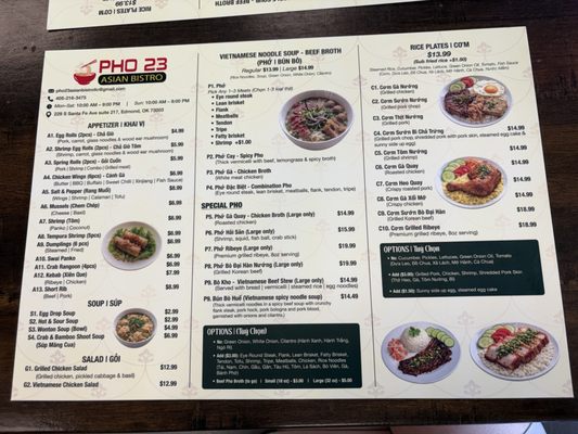 Menu photo 1 Pho 23 Asian Bistro Edmond, OK Menu photo 1 Pho 23 Asian Bistro Edmond, OK