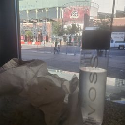 a bottle of water on a table