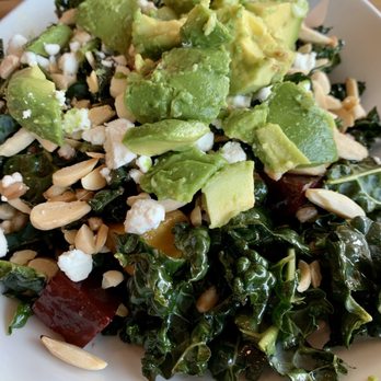 Delarosa Bishop Ranch - Beet salad with kale, avocado, farro, sliced almonds, goat cheese and vinaigrette. - Pizza Near Me - San Ramon, California Delarosa Bishop Ranch - Beet salad with kale, avocado, farro, sliced almonds, goat cheese and vinaigrette. - Pizza Near Me - San Ramon, California