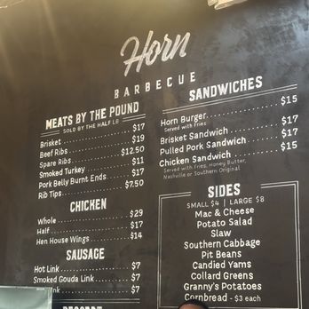 Horn Barbecue - Menu - Barbeque Near Me - Elk Grove, California