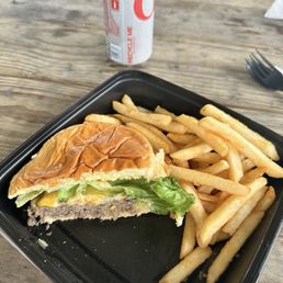 Burger basket with fries (I ate the other half of this burger)