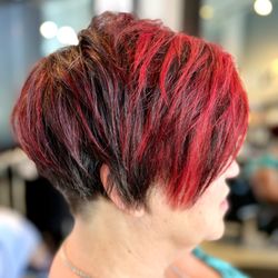 Hair By Sharon - Funky red highlights