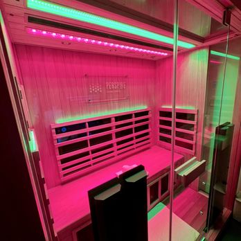 Perspire Sauna Studio - Loveland - Sauna with red light therapy and green chromotherapy light - Saunas Near Me - Johnstown, Colorado Perspire Sauna Studio - Loveland - Sauna with red light therapy and green chromotherapy light - Saunas Near Me - Johnstown, Colorado
