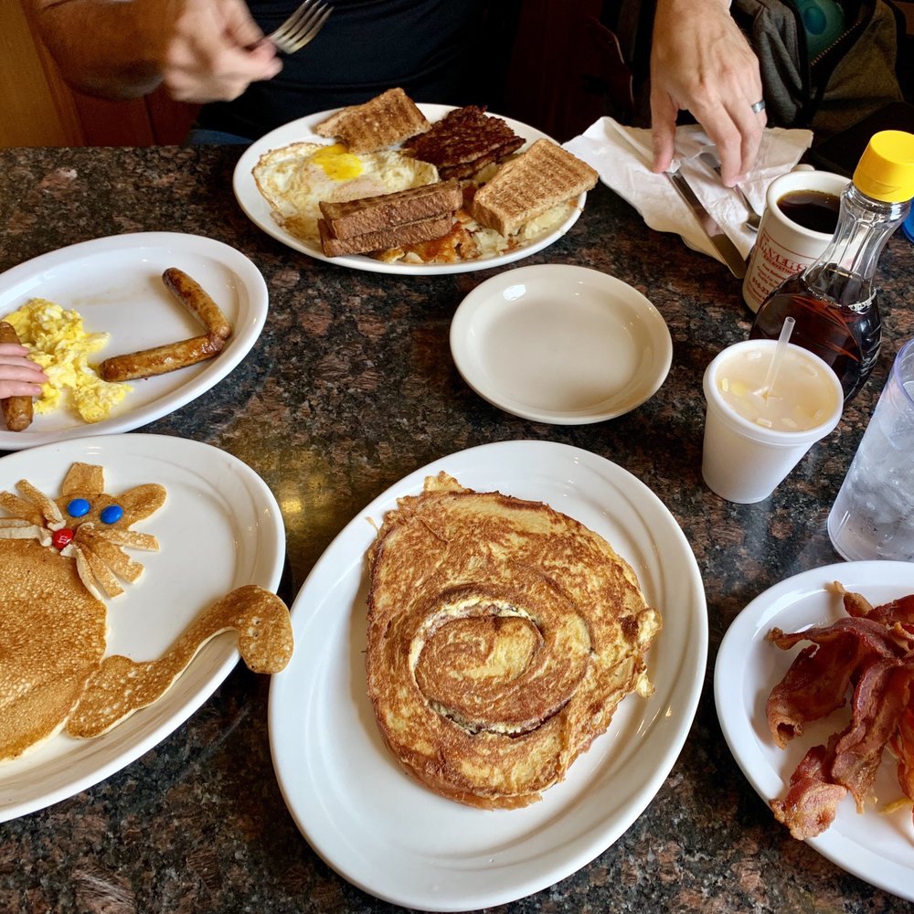 Cheryl's Place - Kids breakfast, cinnamon roll French toast (omg so good) eggs, bacon, sausage! - Breakfast & Brunch Near Me - Brighton, Michigan