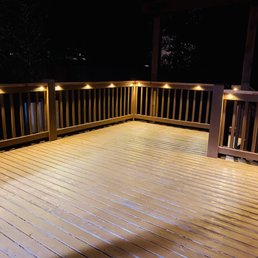 a deck at night a deck at night