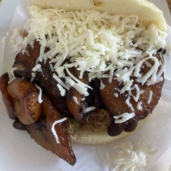 Arepas Street - Beef, plantain and bean arepa sandwich - Venezuelan Near Me - Lewisville, Texas