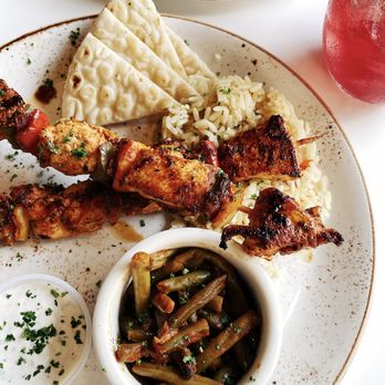 Krazy Greek Kitchen - Chicken Souvlakia platter - Greek Near Me - Lake Mary, Florida Krazy Greek Kitchen - Chicken Souvlakia platter - Greek Near Me - Lake Mary, Florida