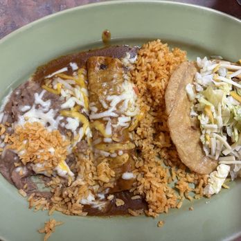 Taco Mio - Two item plate. Beef enchilada and taco. - Mexican Near Me - Quartzsite, Arizona